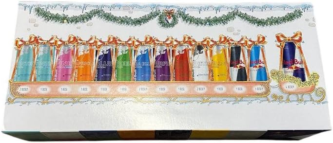 Red Bull RedBull Calendrier de l'Avent 2024, avec 24 canettes Redbull de 250 ml, différentes variétés