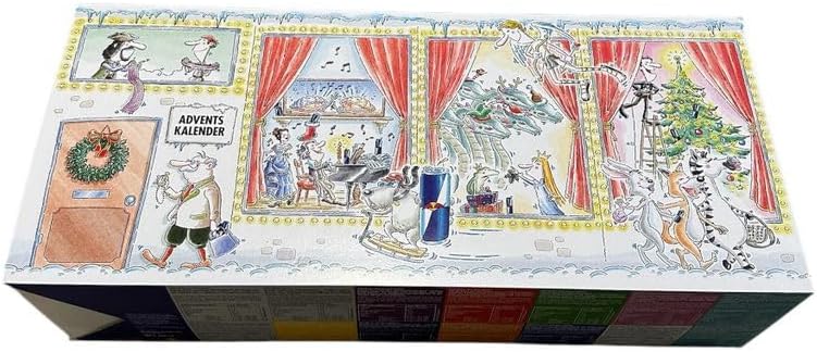 Red Bull RedBull Calendrier de l'Avent 2024, avec 24 canettes Redbull de 250 ml, différentes variétés