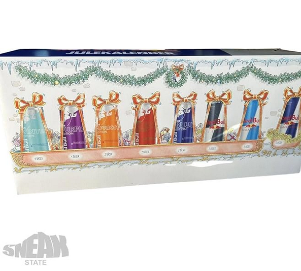 Red Bull RedBull Calendrier de l'Avent 2024, avec 24 canettes Redbull de 250 ml, différentes variétés